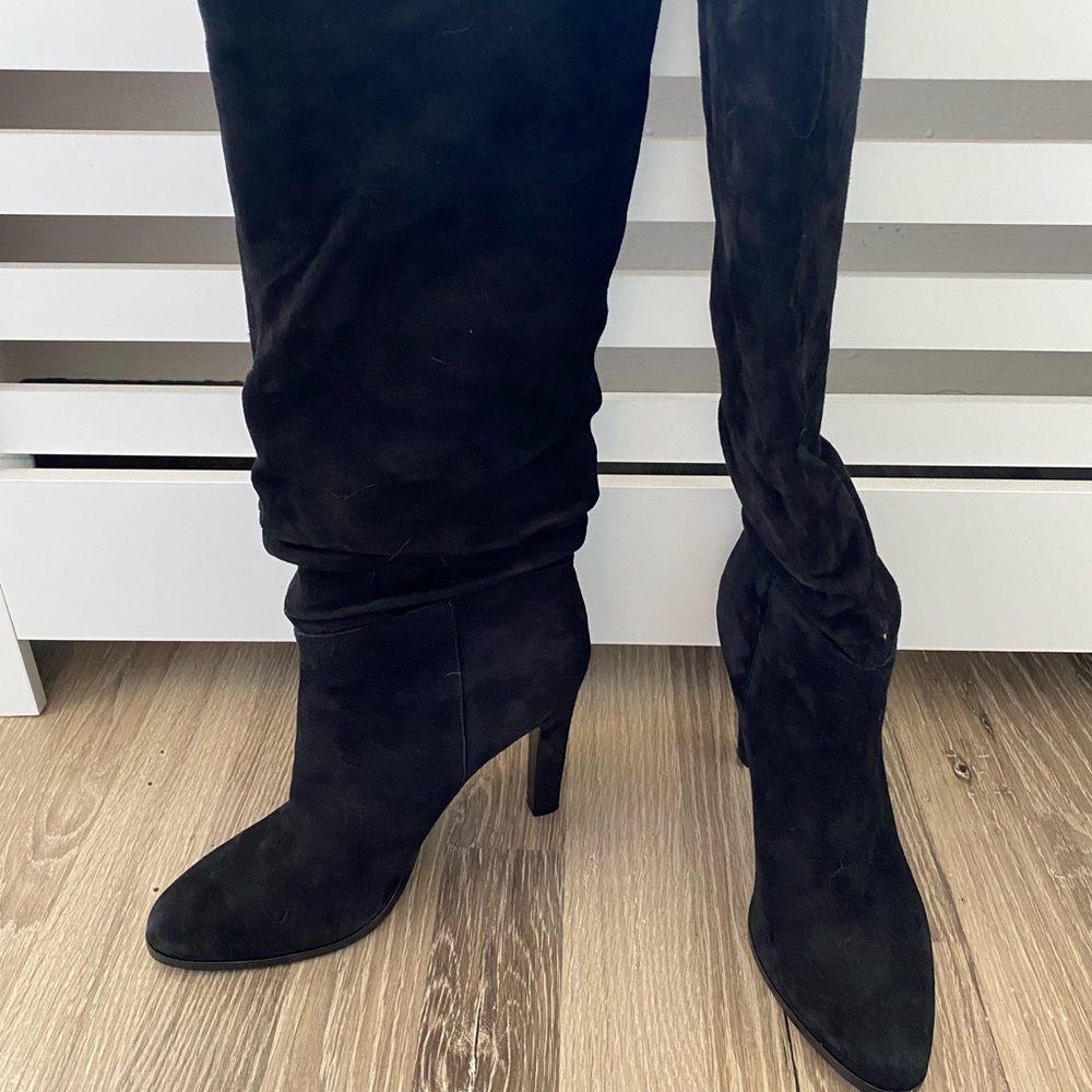 Ivanka Trump suade heeled boots for women